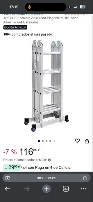 Escalera TREPPE Aluminio 4x4 Plegable