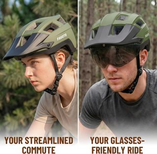 NUEVO Casco Bicicleta MTB con Visera, Gafas y Luz