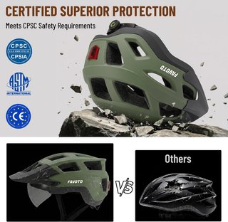 NUEVO Casco Bicicleta MTB con Visera, Gafas y Luz