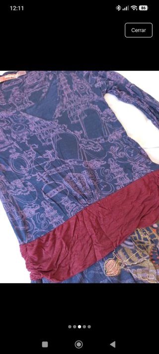 Vestido desigual azul y multicolor