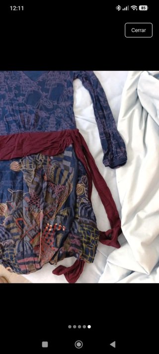 Vestido desigual azul y multicolor