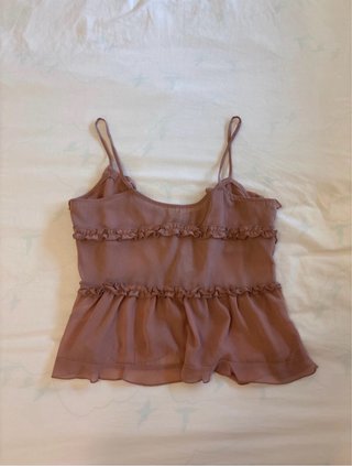 Top volantes rosa