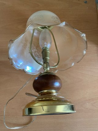 Lámpara Vintage Cristal y Madera