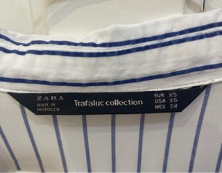 Vestido camisero fluido rayas blanco y azul
