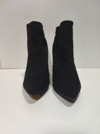 Botines de cuña negros con cremallera