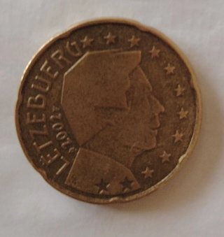 Moneda 20 Céntimos Luxemburgo 2002