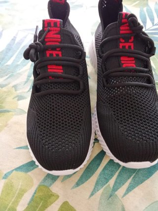 Zapatos de seguridad hombre negros y rojos