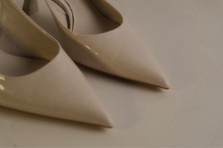 Zapatos Zara Talla 37 Beige Tacón Slingback