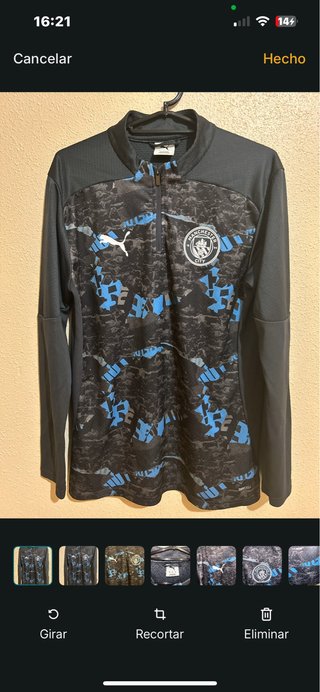 Sudadera Manchester City Puma Negra y Azul