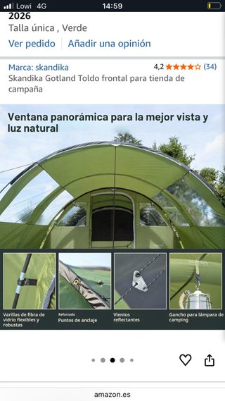 Avance Toldo Tienda Skandika Verde