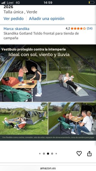 Avance Toldo Tienda Skandika Verde