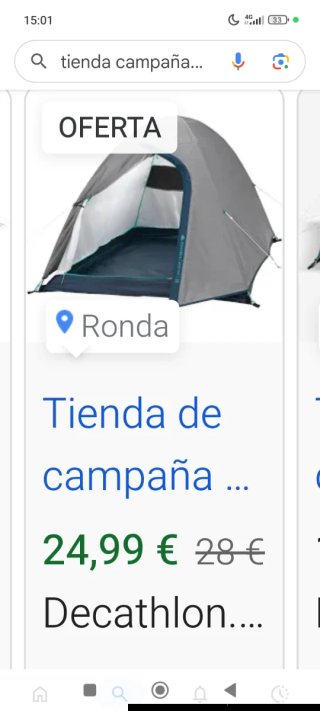 Tienda de campaña Decathlon