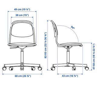 Silla de escritorio gris y blanca Ikea