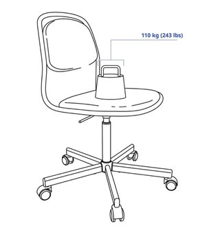 Silla de escritorio gris y blanca Ikea