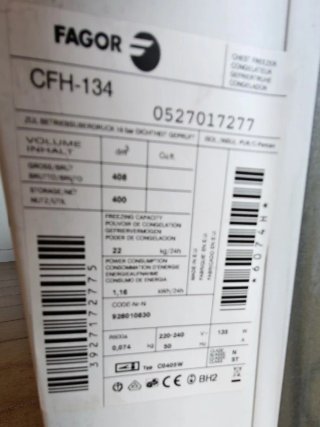 Congelador Fagor CFH-134 Horizontal 400L