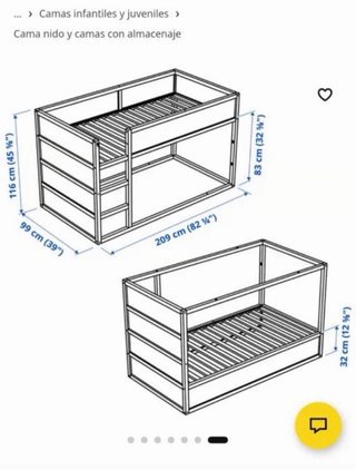 Litera / cama Ikea Kura con colchón