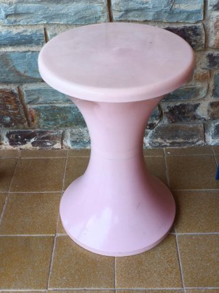 Taburete Tam Tam Vintage 70s Rosa Pastel 45x31cm