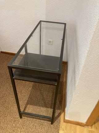 Mesa consola/escritorio metal y cristal