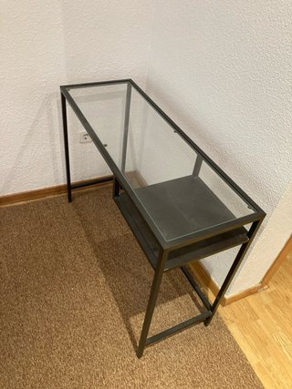 Mesa consola/escritorio metal y cristal