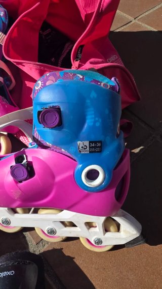 Patines en línea + bolsa + casco + protecciones