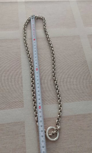 Collar eslabones plateados 36cm