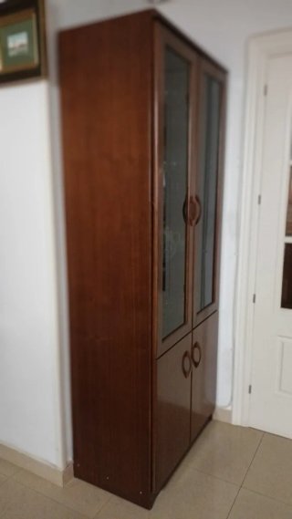 Vitrina de madera y cristal