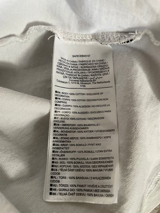 Camiseta Converse Oversize Blanca Básica Talla L
