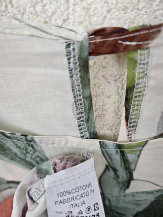 Abito lungo balze botanica floreale 100% cotone