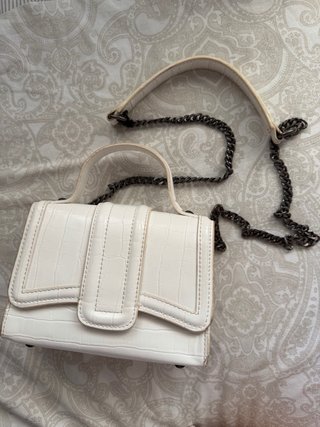 Bolso Zara Blanco Cocodrilo.