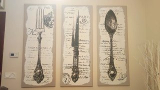 Tríptico Cuadros Comedor: Tenedor Cuchillo Cuchara