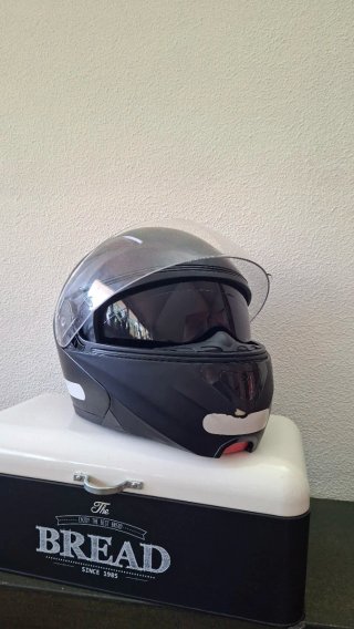 Casco Moto Modulare Nero Opaco Taglia L