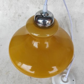 Candeeiro de teto vintage vidro e metal