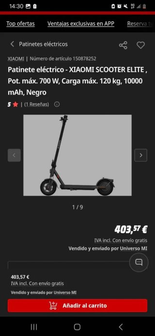 Patinete Eléctrico Xiaomi Elite 400W