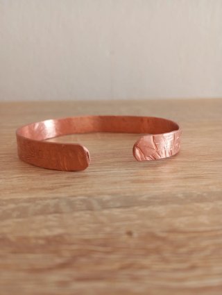 Pulsera cobre 100% artesanal texturizada