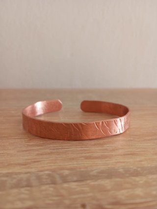 Pulsera cobre 100% artesanal texturizada