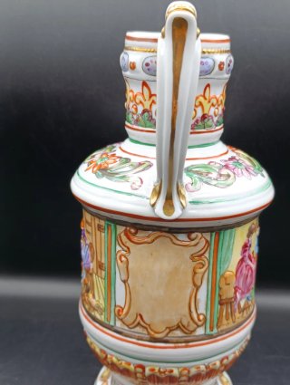 Jarrón estilo capodimonte Porcelana Italiana