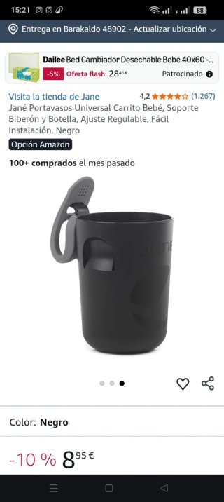 Vaso para carrito o coche