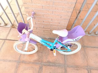 Bicicleta Frozen 16 con asiento infantil