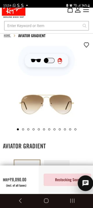 Gafas de sol Ray-Ban Aviador Mujer Dorado