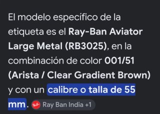 Gafas de sol Ray-Ban Aviador Mujer Dorado