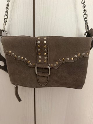 Bolso Mango Marrón Tachuelas