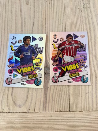 Cartas Match Attax Ballack y Ronaldo Vintage Vibes