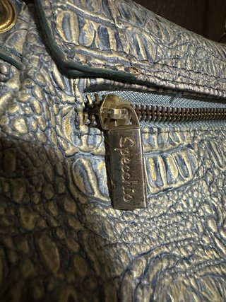 Borsa effetto coccodrillo bronzo metallizzato