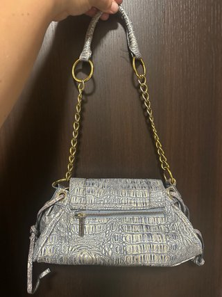 Borsa effetto coccodrillo bronzo metallizzato
