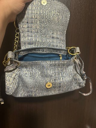 Borsa effetto coccodrillo bronzo metallizzato