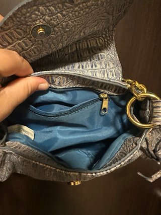 Borsa effetto coccodrillo bronzo metallizzato