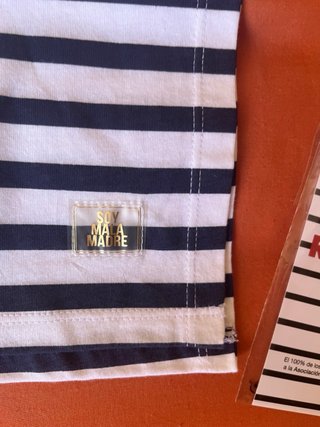 Fular Malasmadres Rayas Azul Marino y Blanco
