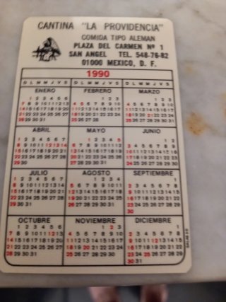 Calendario pubblicitario 1990 Messico