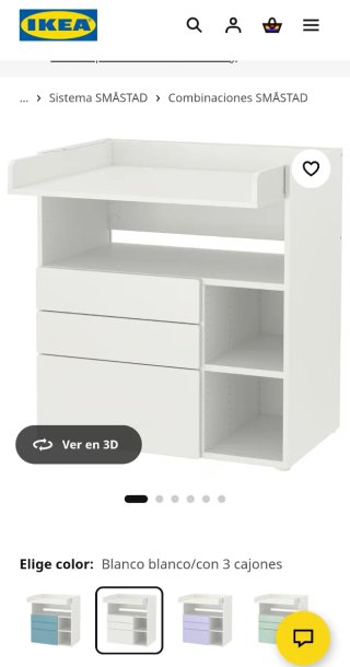 Cambiador bebé Smastad blanco