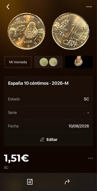 Moneda España 10 céntimos 2026